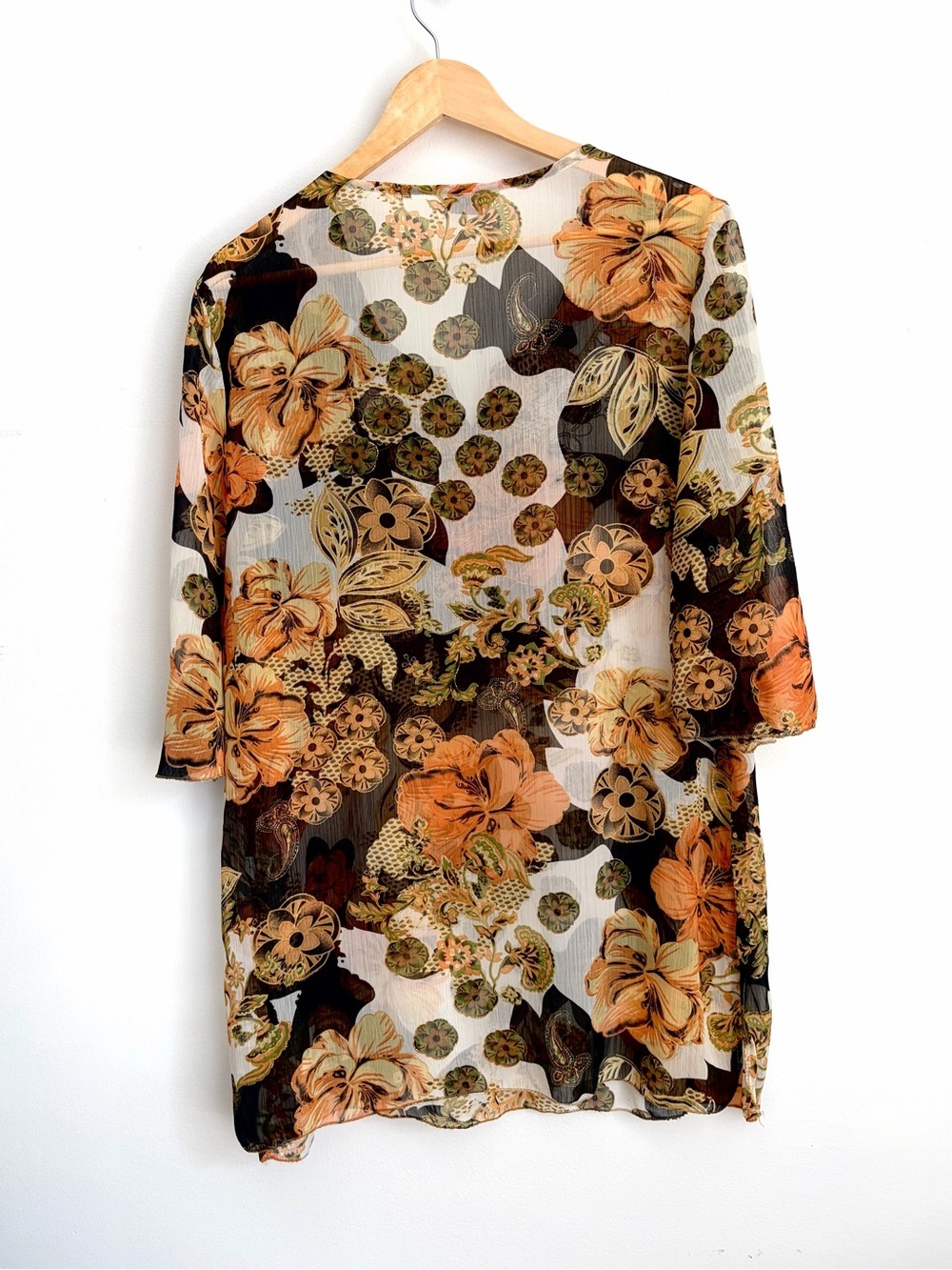 Eder A - Boho Embellished Sheer Tunic Cover-Up Blouse - XXXL - Picture 3 of 7